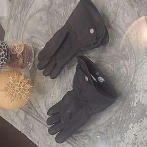 GKS GANKA MENS BLACK LEATHER DEERSKIN MOTO RIDING GAUNTLET GLOVES Large NWOT